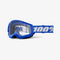 100% Strata 2 Moto/MTB Goggles - Blue Strap (Clear Lens)