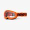 100% Strata 2 Goggles - Neon Orange (Clear Lens)