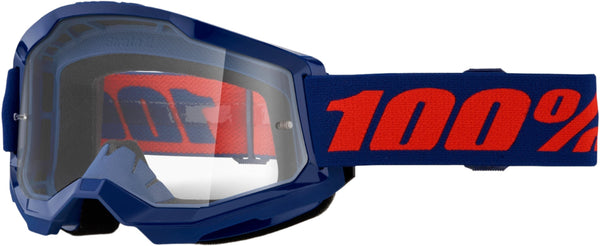 100% Strata 2 Goggles - Navy (Clear Lens)