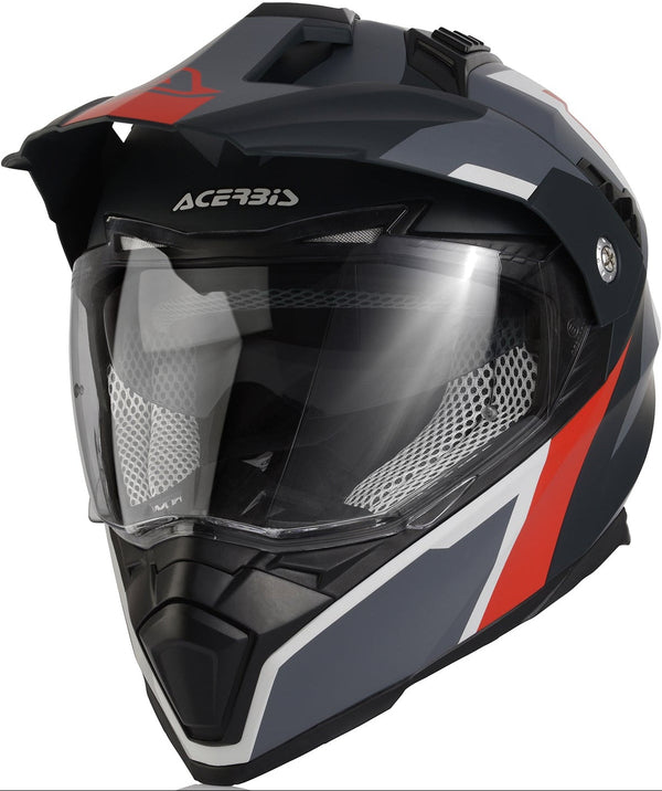 Acerbis Flip FS-606 Helmet - Grey/Red — Motorcycle Gear (image 1 of 6)