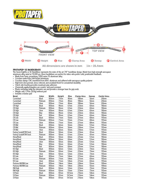 ProTaper SE Mini Bike Handlebars - Black (School Boy Low Mini 85CC) — Parts & Accessories (image 2 of 3)