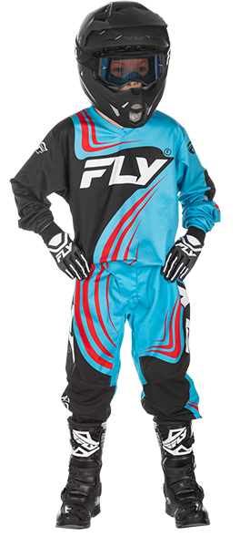 Fly Racing 2025 Youth F-16 Pants - Cyan/Black/Red