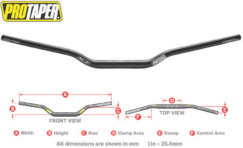 Pro Taper ACF CR High Carbon Fiber 800mm Handlebar - Black