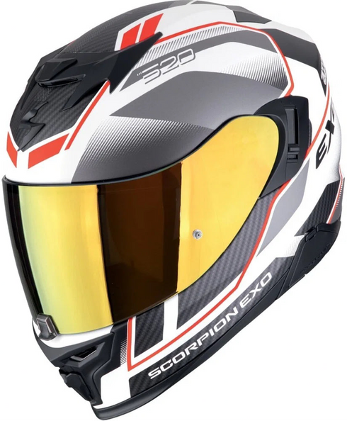 Scorpion EXO-520 Evo 2 Air Lena Helmet - White/Silver/Red Matt