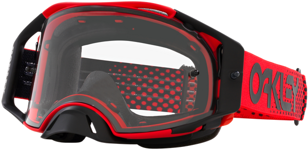 Oakley B1B Airbrake MX Goggles with Case - Moto Red Strap (Clear Lenses)