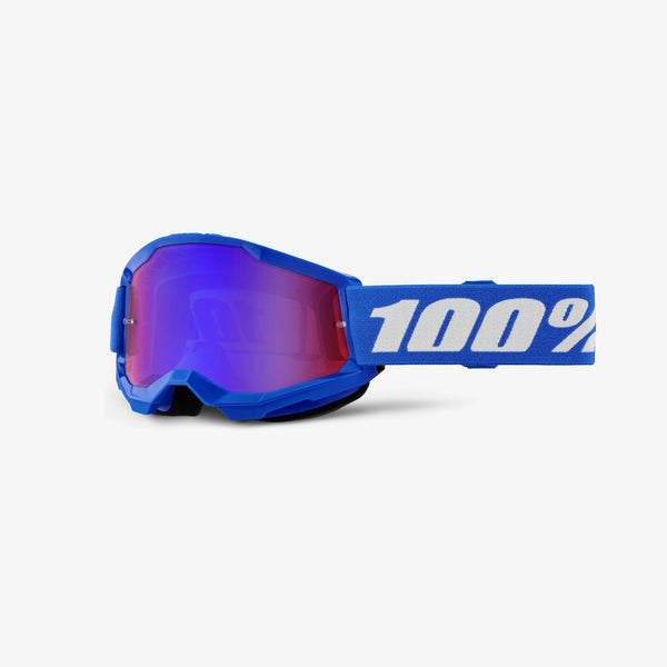 100% Strata 2 Goggle Junior Blue - Red Blue Mirror Lens
