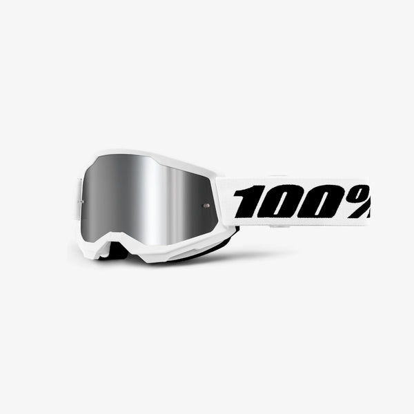 100% Strata 2 Goggle Junior White - Silver Mirror Lens