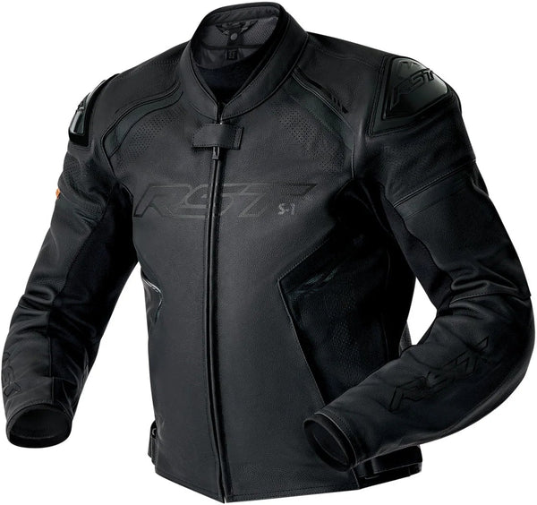 RST Mens S-1 D30 CE Leather Jacket - Black/Black — Motorcycle Gear (image 1 of 3)