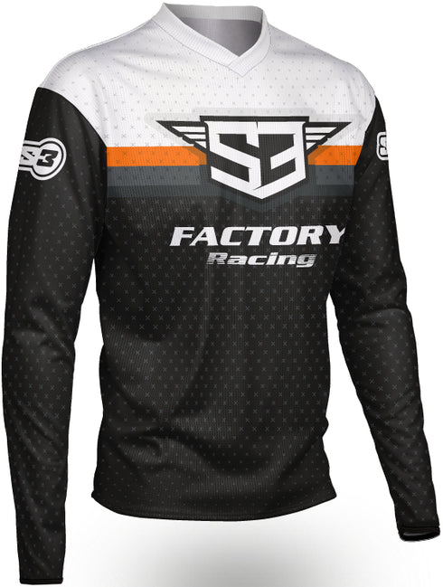 S3 Racing Trial Collection Jersey - Noir Black/Orange