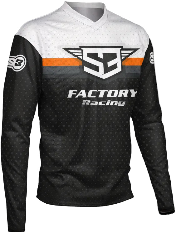 S3 Racing Trial Collection Jersey - Noir Black/Orange