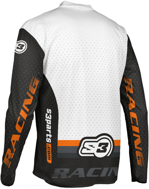 S3 Racing Trial Collection Jersey - Noir Black/Orange