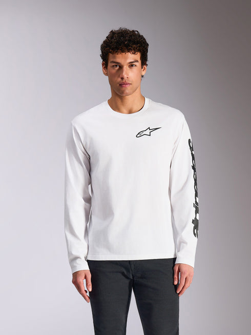 Alpinestars Trackside CSF Long-Sleeve T-shirt - White/Black — Lifestyle (image 3 of 10)
