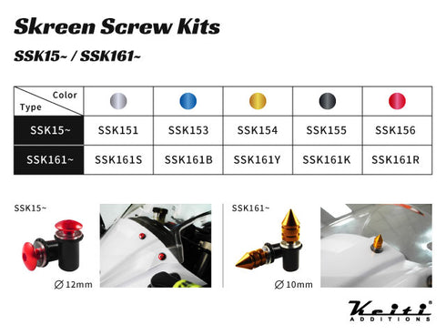 Keiti Spike Screen Bolts Kit - 8 pieces