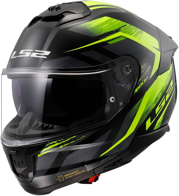 LS2 FF808 Stream II Fury Helmet - Black/Yellow