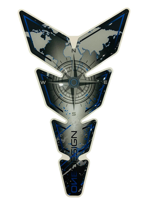 One Design Moon Slim Compass Tank Pad - Blue/Grey