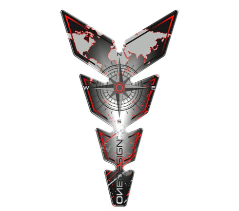 One Design Moon Slim Compass Tank Pad - Red/Grey