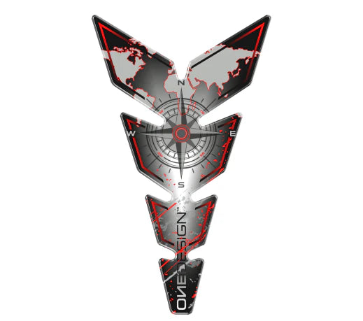 One Design Moon Slim Compass Tank Pad - Red/Grey