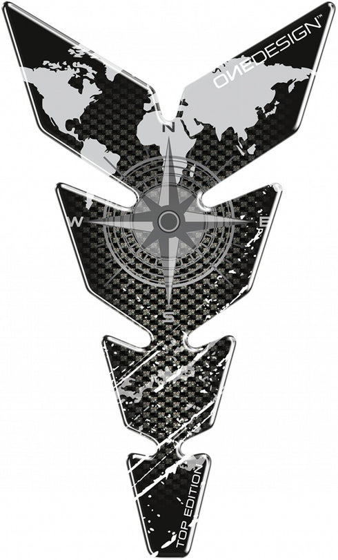 One Design Moon Slim Compass Tank Pad - Silver/Carbon