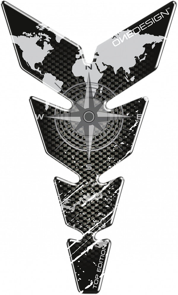 One Design Moon Slim Compass Tank Pad - Silver/Carbon