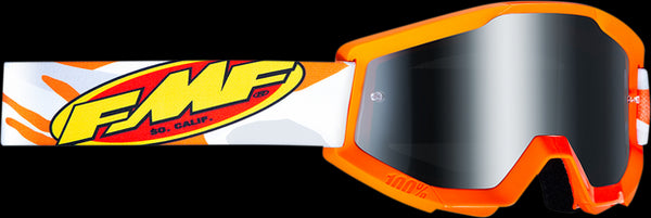 FMF Racing PowerCore Goggles - Assault Grey W/ Mirror Silver Lens