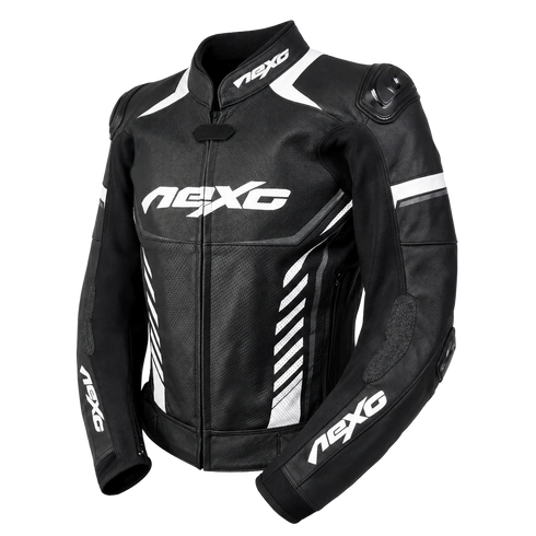 Nexo STR Leather Jacket - Black/White
