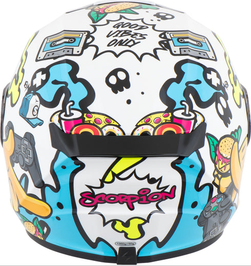 Scorpion Youth EXO-JNR Air Fun Helmet - White/Blue — Motorcycle Helmets (image 4 of 8)