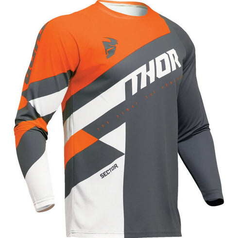 Thor 2024 Sector Checker Yourth Jersey - Charcoal/Orange