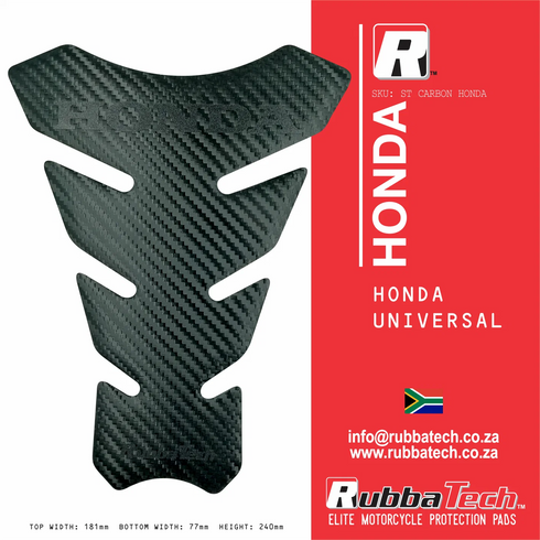 RubbaTech Universal Carbon Honda Tank Pad - Black