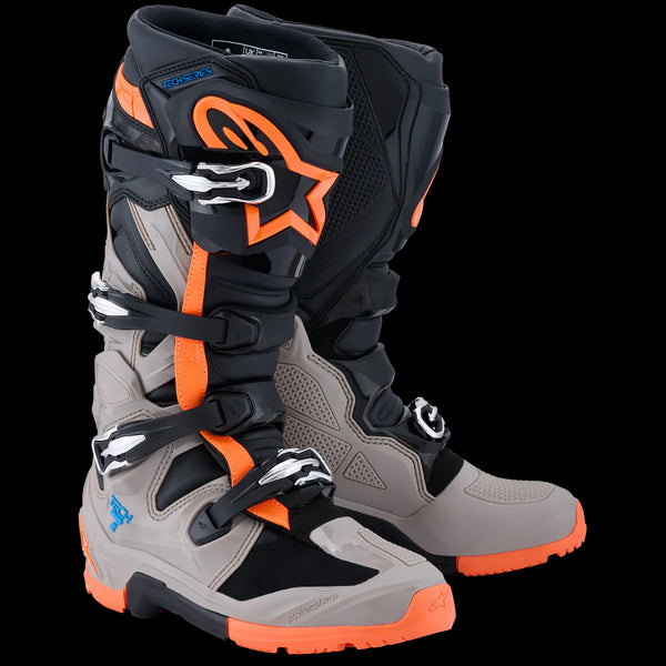 Alpinestars 2026 Tech 7 Enduro Boots - Black/Warm Gray/Orange Fluo