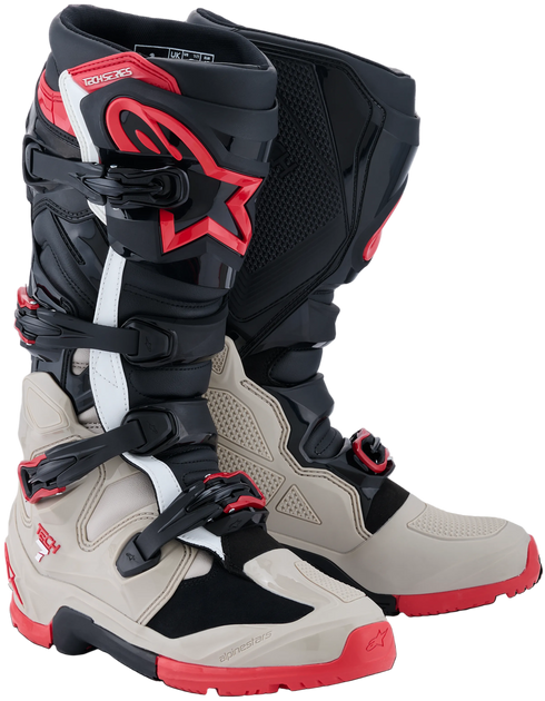 Alpinestars 2026 Tech 7 Enduro Boots - Black/Light Grey/Bright Red