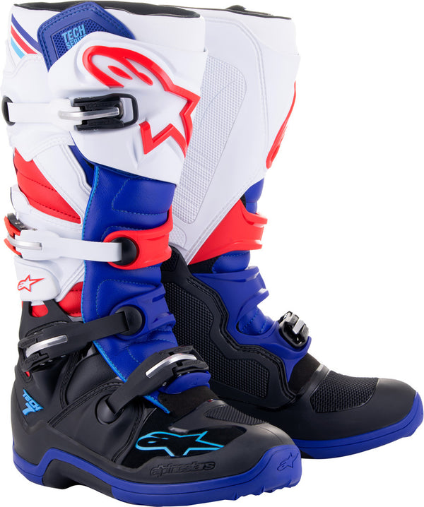 Alpinestars Tech 7 Boots - Black/DBlue/Red/White