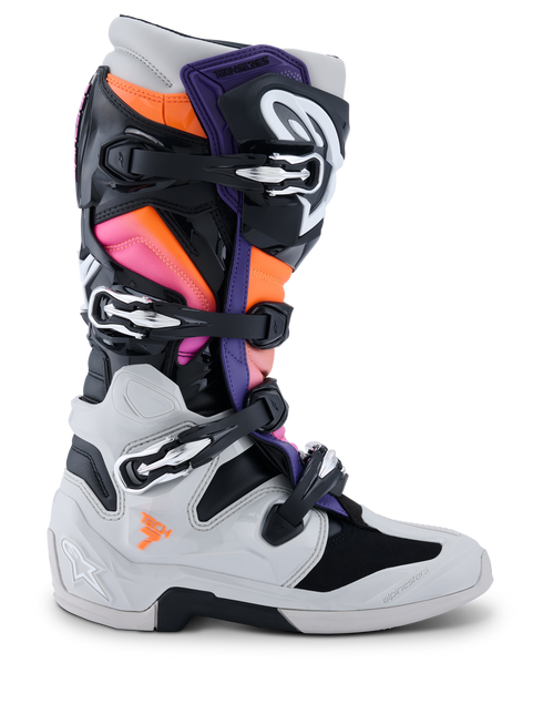 Alpinestars Tech 7 Boots Black/Light Gray/Orange Fluo/Magenta