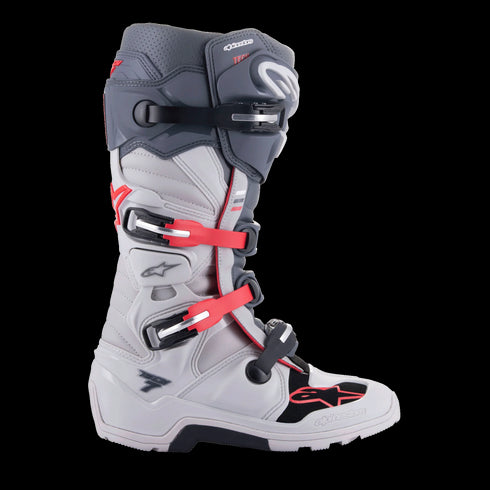 Alpinestars Tech 7 Enduro Boots - Light Grey/Dark Grey/Bright Red