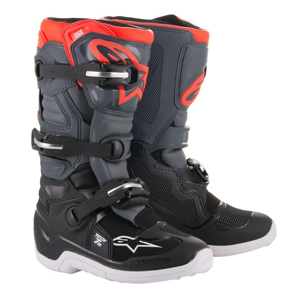 Alpinestars Youth Tech 7S Boots - Black/Dark Grey/Red