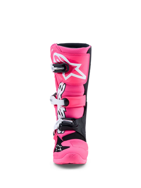 Alpinestars Youth Tech 7S Boots - Pink Fluo/Black/White — Motorcycle Gear (image 4 of 7)
