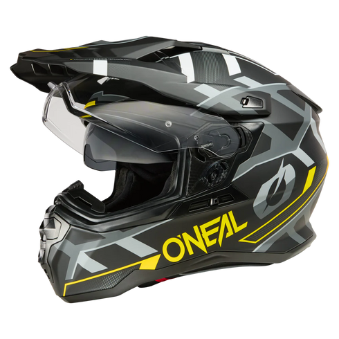 O'Neal 2025 D-SRS SQUARE Helmet - Black/Neon Yellow/Grey