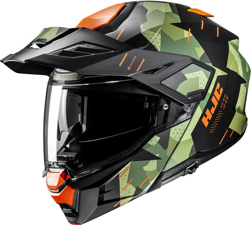 HJC i80 Roki Multi/System Helmet - MC47SF (Black/Green/Orange) — Motorcycle Helmets (image 1 of 9)