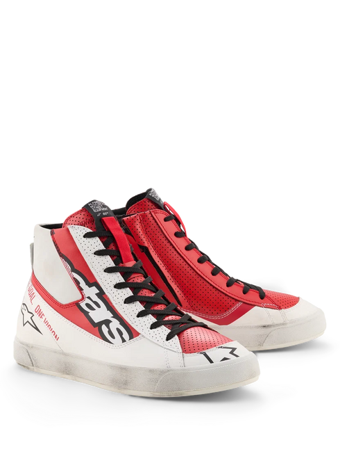 Alpinestars Stated Flair Riding Shoes - White/Bright Red — Motorcycle Gear (image 1 of 7)