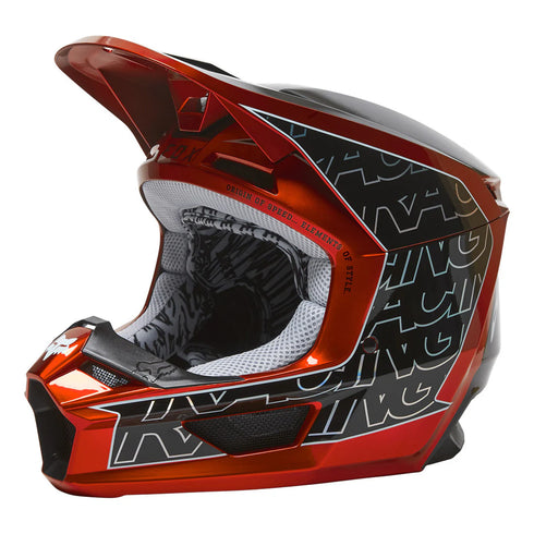 Fox Racing Youth V1 Core Peril ECE Helmet - Flo Red 110