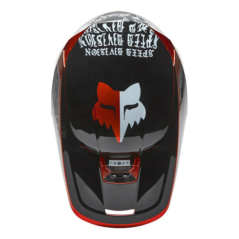 Fox Racing Youth V1 Core Peril ECE Helmet - Flo Red 110