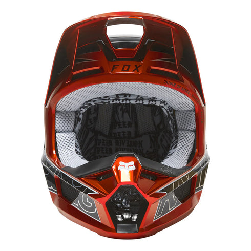 Fox Racing Youth V1 Core Peril ECE Helmet - Flo Red 110