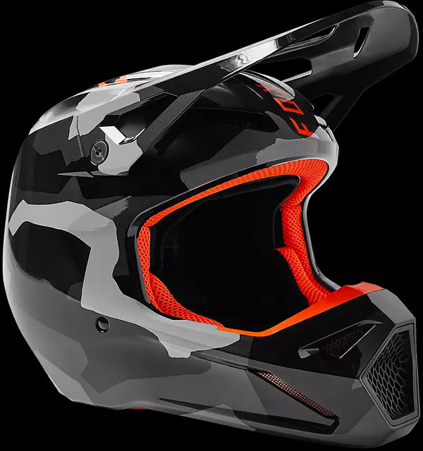 Fox Racing Youth V1 Bnkr Dot ECE Helmet - Grey Camouflage 033