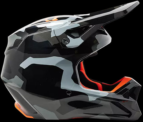 Fox Racing Youth V1 Bnkr Dot ECE Helmet - Grey Camouflage 033