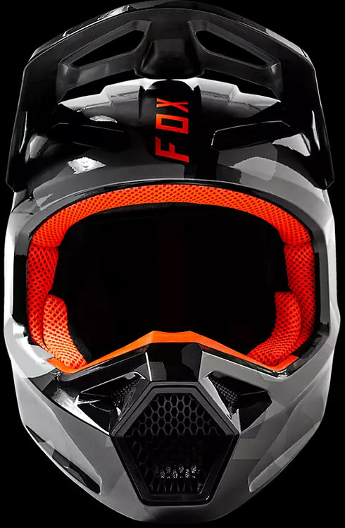 Fox Racing Youth V1 Bnkr Dot ECE Helmet - Grey Camouflage 033