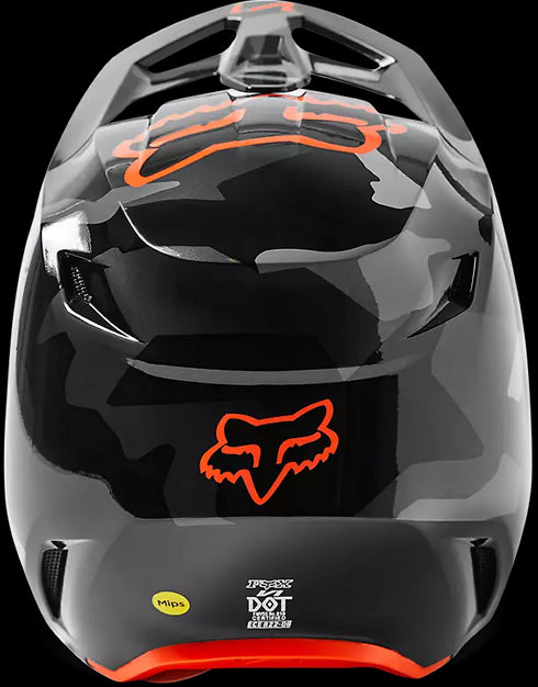 Fox Racing Youth V1 Bnkr Dot ECE Helmet - Grey Camouflage 033