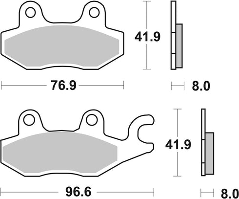 SBS FA165/FA215 Sinter Rear Brake Pads - 638LS