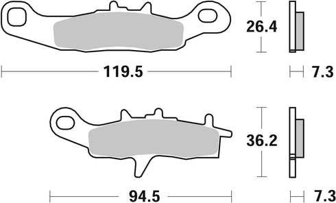 SBS FA258 Off-Road Race Sinter Front/Rear Brake Pads - 726RSI (Kawasaki/Suzuki)