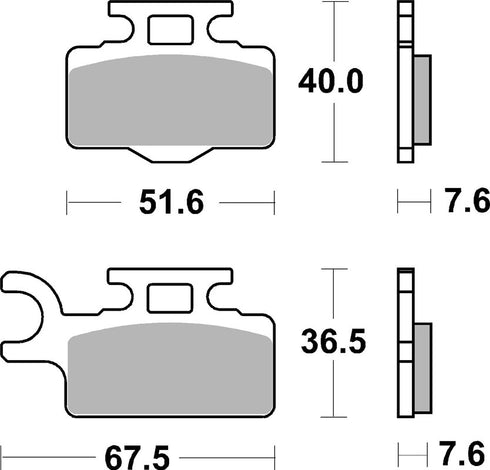 SBS FA302 Off-Road Sinter Front/Rear Brake Pads - 752SI (Kawasaki/Suzuki)