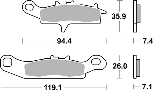 SBS FA349 Off-Road Sinter Front/Rear Brake Pads - 798SI (Kawasaki/Suzuki)