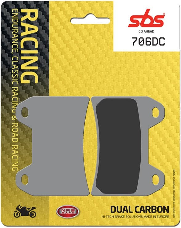 SBS FA244 Dual Carbon Front Race Brake Pads - 706DV